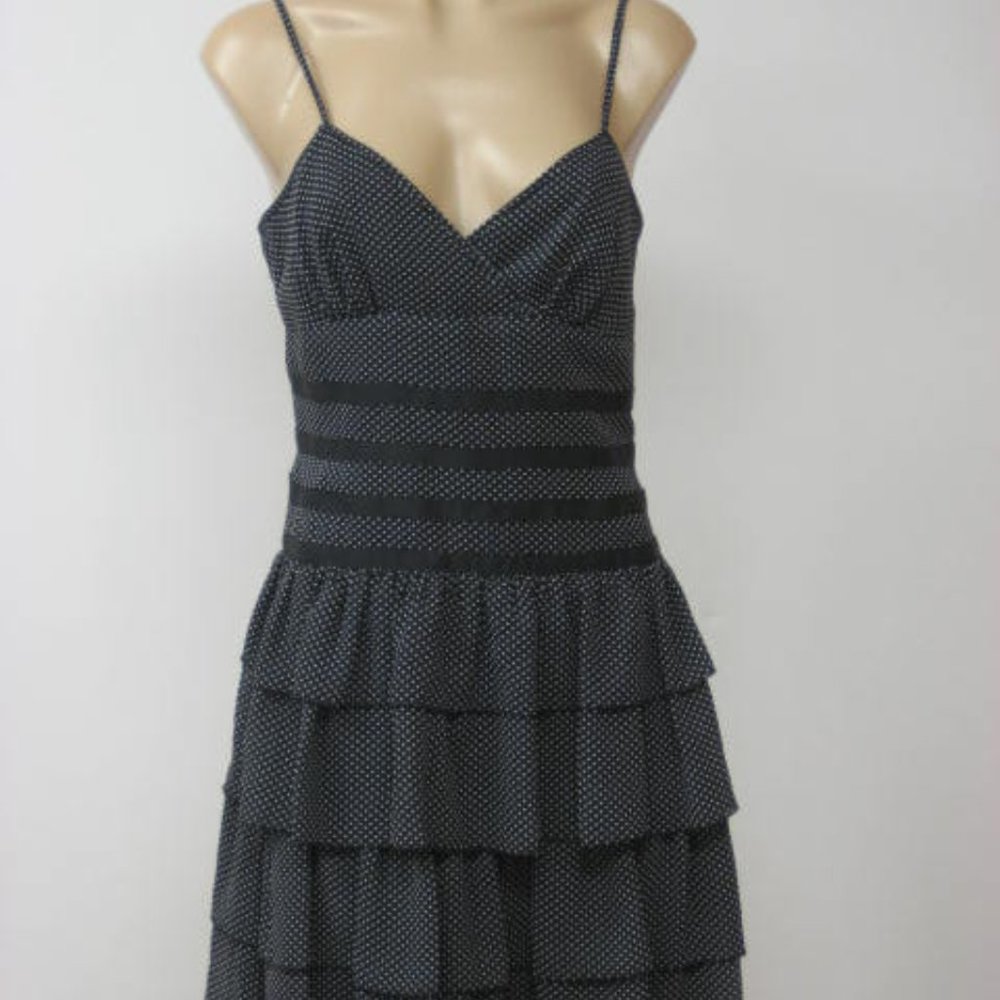 ABS Black White Empire Waist Dress 6